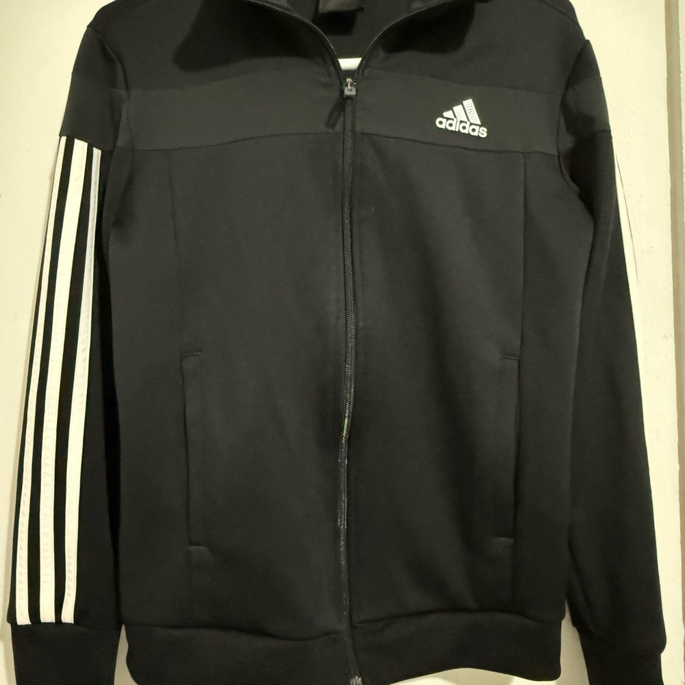 Adidas Women's Black Bomber Jacket with White Accents